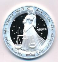 Kósa István (1953-) DN "Mérleg" egyoldalas ezüstözött fém horoszkóp emlékérem kapszulában (42,5mm) T:PP