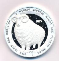 Kósa István (1953-) DN "Kos" egyoldalas ezüstözött fém horoszkóp emlékérem kapszulában (42,5mm) T:PP