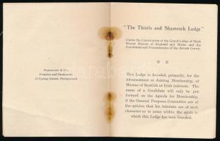 ca 1900 By-laws of the thistle and shamrock lodge. 12 p. / A bogáncs és lóhere páholy szabályai