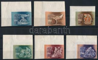 1950 Sport (II.) ívsarki vágott 10f, 20f, 60f, 1Ft, 1,70Ft, 2Ft