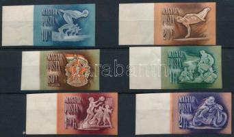 1950 Sport (II.) ívszéli vágott 10f, 20f, 60f, 1Ft, 1,70Ft, 2Ft