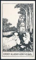 Aubrey Beardsley (1872-1898) Erdey Aladár ex libris Klisé, 10,5x6 cm