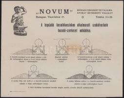 cca 1900-1910 "Novum" Köztisztasági és Fertőtlenító Készülékeket Gyártó Vállalat 2 db reklám prospektusa, hajtottak, az egyik foltos, a másikon kézzel írt árakkal, bejegyzéssel, 23x30 cm