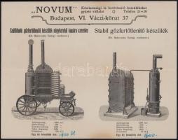 cca 1900-1910 "Novum" Köztisztasági és Fertőtlenító Készülékeket Gyártó Vállalat 2 db rekl...