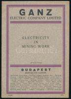 ca 1925 Ganz - Electricity in mining work - képes bányászati gép katalógus 24 p.