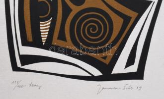 Jaroslav Svab (1906-1999): Fej. Linómetszet, papír, jelzett, számozott (121/130), 24,5×18 cm