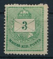 1874 3kr 13-as fogazással, gyöngyjavítással