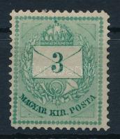 1874 3kr 13-as fogazással, gyöngyjavítással