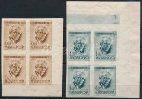 1955 Bartók Béla 60f és 1Ft ívsarki vágott 4-es tömbben