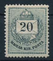 1874 20kr 13-as fogazással, gyöngyjavítással (min 200.000)