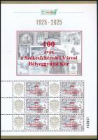 2025 100 éves a Székesfehérvári Városi Bélyeggyűjtő Kör megszemélyesített hatos kisív