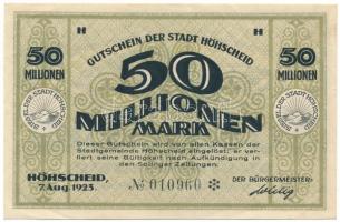Németország / Weimari Köztársaság / Höhscheid 1923. 50.000.000M T:F szép papír Germany / Weimar Republic / Höhscheid 1923. 50.000.000 Mark C:F fine paper
