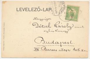 1908 Liebling (Temes), utca, templom. Dajkovits J. fényképész utóda kiadása / street view, church (v...