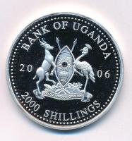 Uganda 2006. 2000Sh Ag "A labdarúgás halhatatlanjainak csarnoka - Olaszország 1990-es évek / Franco Baresi" kapszulában, bizonytalan ezüsttartalmú! T:PP Uganda 2006. 2000 Shillings Ag "The Hall of Fame of Football - Italy 1990's / Franco Baresi" in capsule, uncertain silver content! C:PP