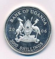 Uganda 2006. 2000Sh Ag "A labdarúgás halhatatlanjainak csarnoka - Franciaország, 2000-es évek" kapszulában, bizonytalan ezüsttartalmú! T:PP ujjlenyomatok Uganda 2006. 2000 Shillings Ag "The Hall of Fame of Football - France, 2000's" in capsule, uncertain silver content C:PP fingerprints
