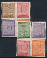 Németország szovjet-zóna West-Sachsen 1945 2 db négyestömb Mi Hz 10, a felső bélyegek falcosak / hinged (Mi EUR ** 300.-)