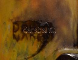 Daum nancy jelzésű másolat üveg váza. Hutaüveg, kézzel festett 13 cm