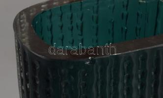 Ingrid Glass váza, formába öntött, jelzett, több rétegű, apró pattogzással, 19 cm