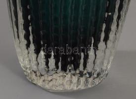 Ingrid Glass váza, formába öntött, jelzett, több rétegű, apró pattogzással, 19 cm