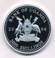 Uganda 2006. 2000Sh Ag "A labdarúgás halhatatlanjainak csarnoka - Lengyelország 1980-as évek / Zbigniew Boniek" kapszulában, bizonytalan ezüsttartalmú! T:PP Uganda 2006. 2000 Shillings Ag "The Hall of Fame of Football - Poland 1980s / Zbigniew Boniek" in capsule, uncertain silver content! C:PP