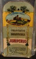 Juniperus Trencséni borovicska címkés italos üveg ca 1910. Hobé Liqueur nyomott felirattal 18 cm