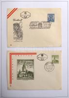 Ausztria Építmények special gyűjtemény, postatiszta és bélyegzett bélyegek színváltozatokkal, lemezh...