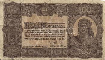 1913-1923. Kis korona tétel 10K fny-sal, 20K fny-sal, 100K (3x) T.W. nyomdahely jelölés nélkül + 100...