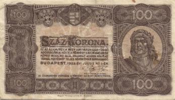 1913-1923. Kis korona tétel 10K fny-sal, 20K fny-sal, 100K (3x) T.W. nyomdahely jelölés nélkül + 100...