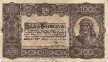 1913-1923. Kis korona tétel 10K fny-sal, 20K fny-sal, 100K (3x) T.W. nyomdahely jelölés nélkül + 100...