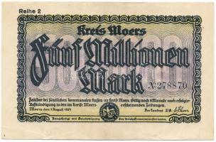 Németország / Weimari Köztársaság / Moers 1923. 5.000.000M T:F Germany / Weimar Republic / Moers 1923. 5.000.000 Mark C:F