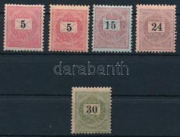 1889 5 db bélyeg 12 : 11 3/4 fogazással (28.000)