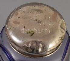 Szecessziós Art nouveau tejüveg teásdoboz. Maltsov gyár, Oroszország, ca 1900. Karaván tea. Ezüstözö...