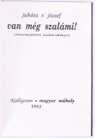 Juhász R. József: Van még szalámi! (intermediális szakácskönyv) - Kalligram Könyvkiadó, 1992. 120 p. egészvászon kötésben + Juhász R. József: Finish concerto for concrete. (16)p. Avantgarde művészeti alkotások.