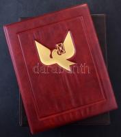 Philswiss levélberakó 26 fekete lappal, oldalanként 2-2 férőhellyel, piros borítóval, tokkal