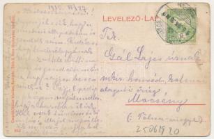 1915 Szatmárnémeti, Szatmár, Satu Mare; Pannonia szálloda kávéháza, belső vendégekkel és pincérekkel...