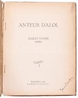 Barát Endre: Anteus dalol. Bp. 1934. Labor. 63 l. Fűzve, illusztrált kiadói borítékban. Első kiadás....