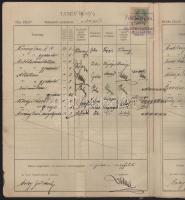 1900-1904 Selmecbánya, M. Kir. Bányászati és Erdészeti Akadémia indexe, Örley István (1882-?) belény...