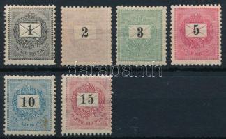 1898 6 klf krajcáros bélyeg vegyes minőségben, az 5kr gumi nélkül