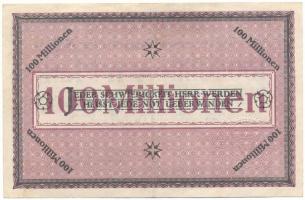 Németország / Weimari Köztársaság / Drezda 1923. "Dresdner Bank" 100.000.000M szárazpecsét...