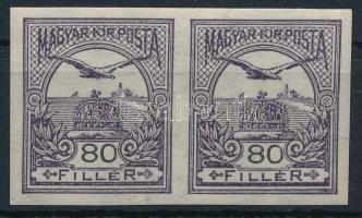 1913 Turul 80f vágott pár álló vízjellel