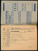 1940 Budapesti Nemzetközi Vásár (BNV) vásárigazolvány, benne kitöltetlen lakáskérelem űrlap + vonatj...