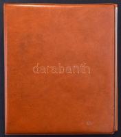 50 átlátszó lapos közepes blokk / kisív berakó, barna gyűrűs borítóval