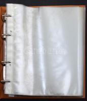 50 átlátszó lapos közepes blokk / kisív berakó, barna gyűrűs borítóval