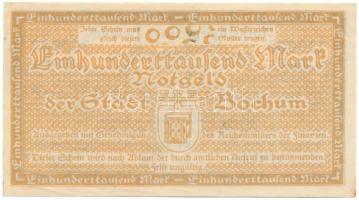 Németország / Weimari Köztársaság / Bochum 1923. 100.000M T:XF folt
Germany / Weimar Republic / Boc...