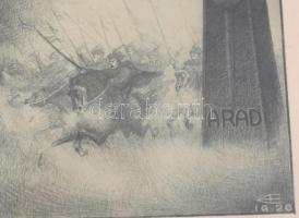 1920 Erhardt Ernő (1898-1958) Arad. Litográfia, üvegezett keretben. Tolnay könyvkiadó. Jelzett. 15x2...