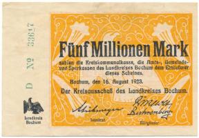 Németország / Weimari Köztársaság / Bochum 1923. 5.000.000M T:F Germany / Weimar Republic / Bochum 1923. 5.000.000 Mark C:F