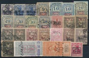 Román megszállás 25 klf bélyeg, papír- és fogazatváltozattal (Mi EUR 423.-)