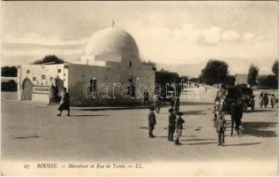 1912 Sousse. Marabout et Rue de Tunis / horse cart (EK)