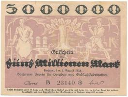 Németország / Weimari Köztársaság / Bochum 1923. 5.000.000M T:F,VG Germany / Weimar Republic / Bochum 1923. 5.000.000 Mark C:F,VG