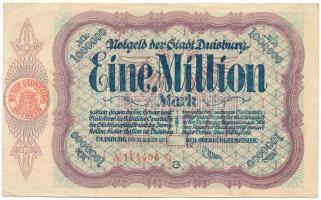 Németország / Weimari Köztársaság / Duisburg 1923. 1.000.000M T:F Germany / Weimar Republic / Duisburg 1923. 1.000.000 Mark C:F